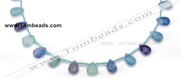 CFL34 5*8mm teardrop B grade natural fluorite beads Wholesale