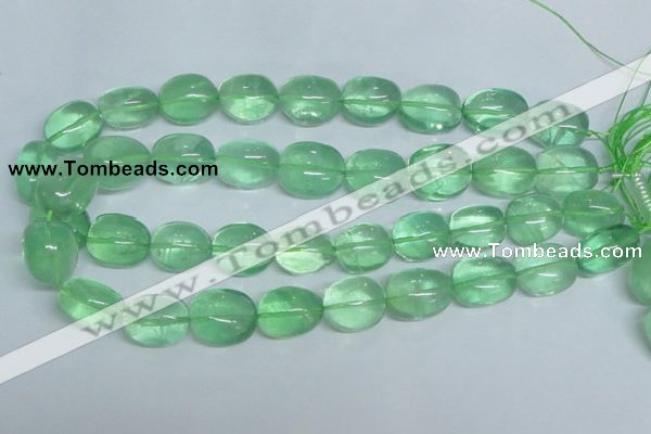 CFL340 15.5 inches 15*20mm nugget natural green fluorite beads