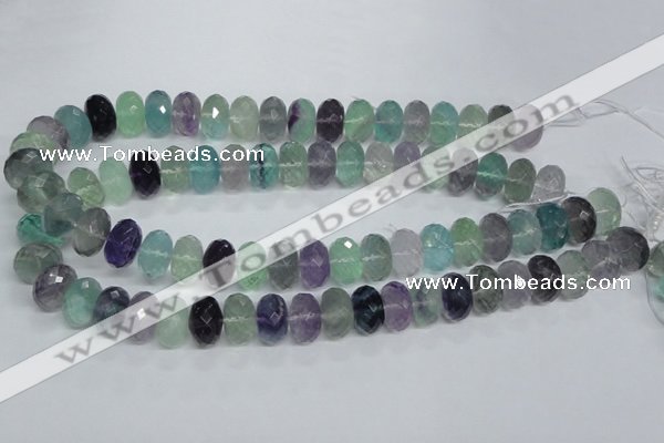 CFL341 15.5 inches 10*14mm faceted rondelle natural fluorite beads