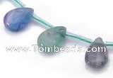 CFL35 8*12mm teardrop B grade natural fluorite beads Wholesale