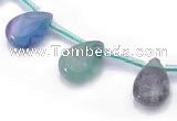 CFL36 B grade 10*14mm teardrop natural fluorite gemstone beads