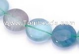 CFL42 8*8mm flat round B grade natural fluorite beads Wholesale