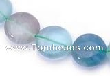 CFL43 flat round 12*12mm B grade natural fluorite bead Wholesale