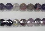 CFL500 15.5 inches 8mm faceted round fluorite beads wholesale