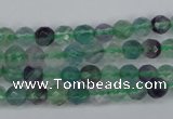 CFL51 15.5 inches 6mm faceted round AB grade natural fluorite beads