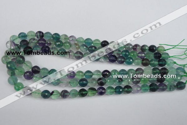 CFL53 15.5 inches 10mm faceted round AB grade natural fluorite beads