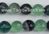 CFL55 15.5 inches 14mm faceted round AB grade natural fluorite beads