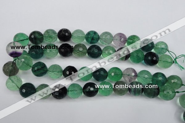 CFL57 15.5 inches 18mm faceted round AB grade natural fluorite beads