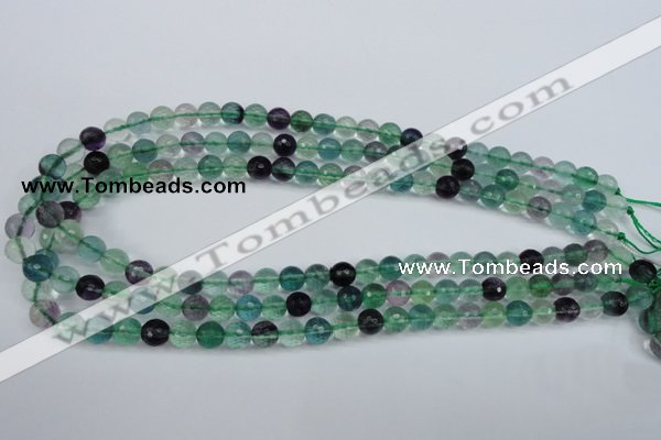 CFL62 15.5 inches 8mm faceted round A grade natural fluorite beads