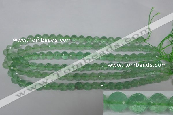 CFL623 15.5 inches 10mm faceted round green fluorite beads wholesale