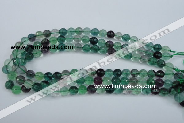 CFL63 15.5 inches 10mm faceted round A grade natural fluorite beads