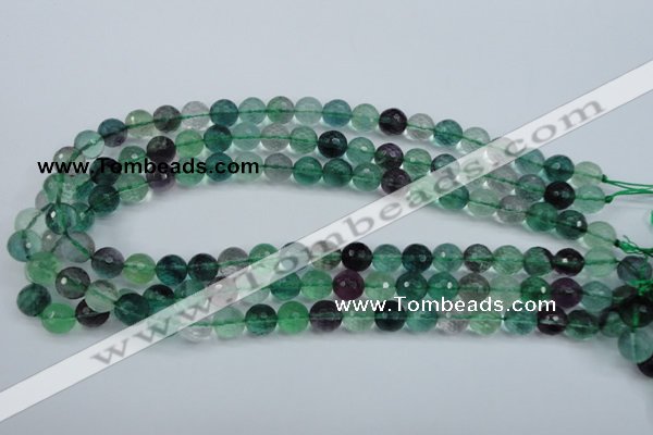 CFL63 15.5 inches 10mm faceted round A grade natural fluorite beads
