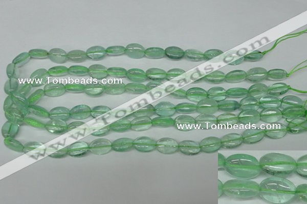 CFL642 15.5 inches 10*14mm oval green fluorite beads wholesale