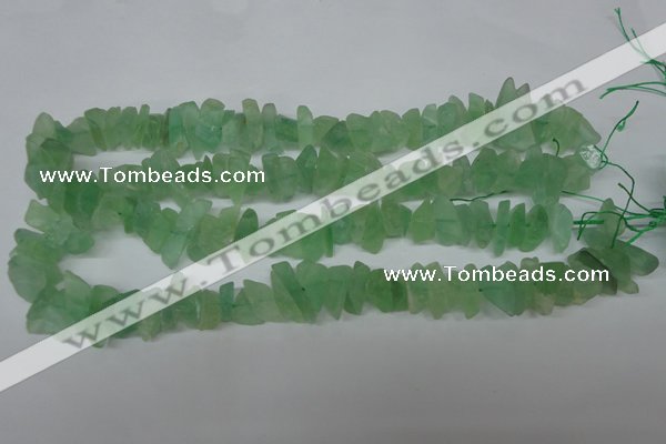 CFL656 15.5 inches 5*15mm matte green fluorite chips beads