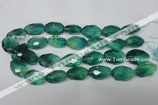 CFL685 15.5 inches 18*28mm faceted nuggets blue fluorite beads wholesale