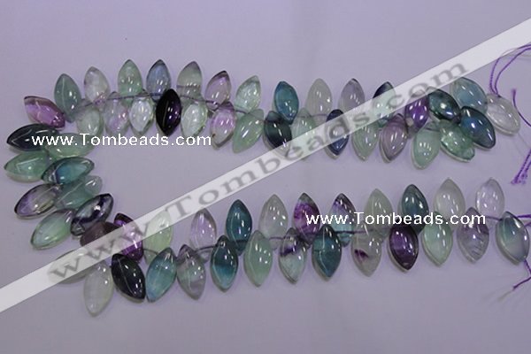 CFL701 Top-drilled 9*18mm marquise natural fluorite beads wholesale