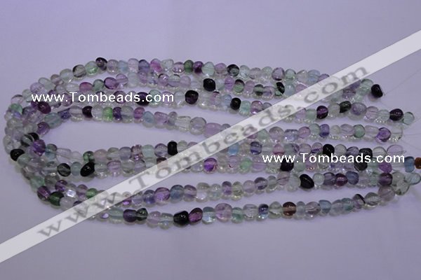 CFL721 15.5 inches 7*8mm nuggets natural fluorite beads wholesale