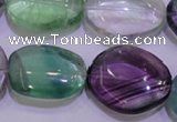 CFL724 15.5 inches 18*27mm nuggets natural fluorite beads wholesale