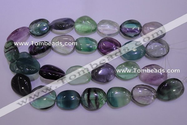 CFL724 15.5 inches 18*27mm nuggets natural fluorite beads wholesale