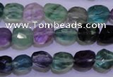 CFL725 15.5 inches 9*11mm faceted nuggets natural fluorite beads