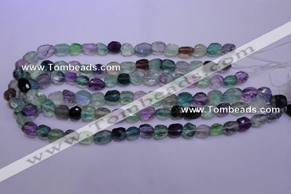 CFL725 15.5 inches 9*11mm faceted nuggets natural fluorite beads