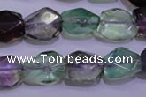 CFL726 15.5 inches 11*15mm faceted nuggets natural fluorite beads