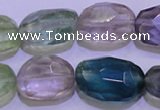 CFL728 15.5 inches 16*22mm faceted nuggets natural fluorite beads