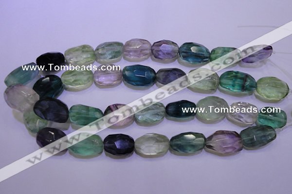 CFL728 15.5 inches 16*22mm faceted nuggets natural fluorite beads