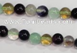 CFL752 15.5 inches 8mm round rainbow fluorite gemstone beads