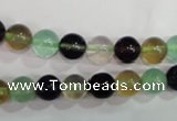 CFL753 15.5 inches 10mm round rainbow fluorite gemstone beads