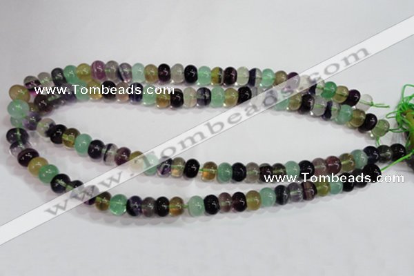 CFL762 15.5 inches 6*10mm rondelle rainbow fluorite gemstone beads