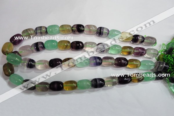 CFL771 15.5 inches 10*14mm drum rainbow fluorite gemstone beads