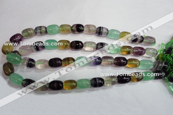 CFL772 15.5 inches 12*16mm drum rainbow fluorite gemstone beads