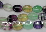 CFL775 15.5 inches 10*14mm oval rainbow fluorite gemstone beads