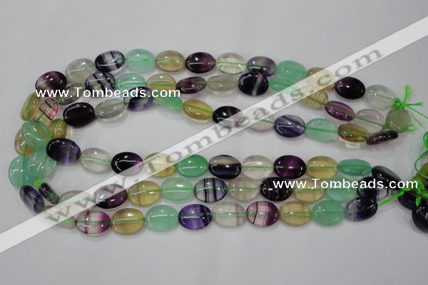 CFL775 15.5 inches 10*14mm oval rainbow fluorite gemstone beads