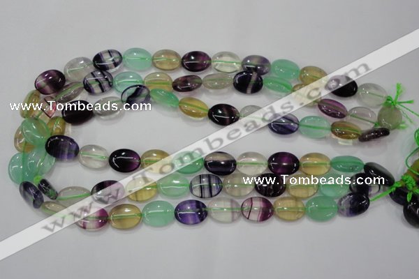 CFL776 15.5 inches 12*16mm oval rainbow fluorite gemstone beads