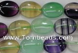 CFL778 15.5 inches 15*20mm oval rainbow fluorite gemstone beads