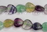 CFL788 15.5 inches 8mm heart rainbow fluorite gemstone beads