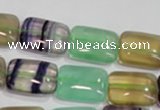 CFL793 15.5 inches 12*16mm rectangle rainbow fluorite gemstone beads
