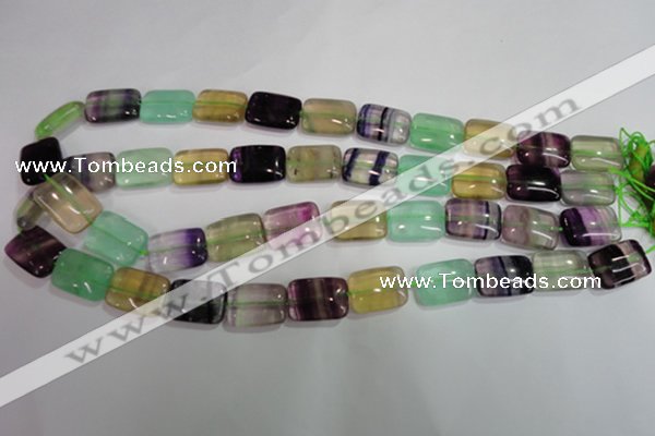 CFL794 15.5 inches 13*18mm rectangle rainbow fluorite gemstone beads