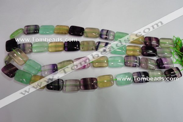 CFL795 15.5 inches 15*20mm rectangle rainbow fluorite gemstone beads