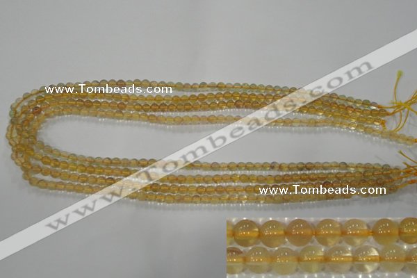 CFL800 15.5 inches 4mm round yellow fluorite gemstone beads