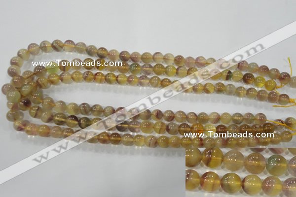 CFL802 15.5 inches 8mm round yellow fluorite gemstone beads