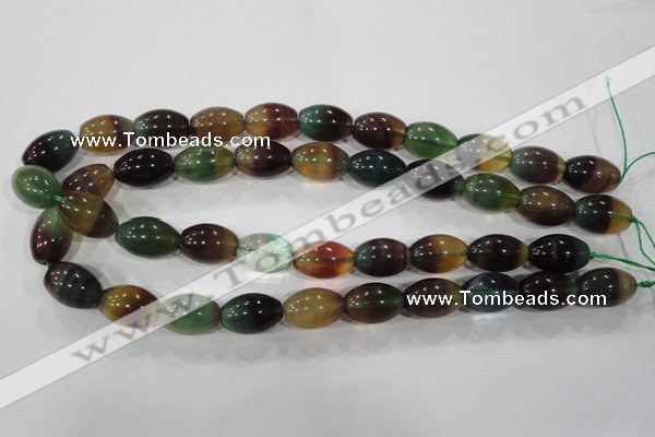 CFL814 15.5 inches 12*18mm rice rainbow fluorite gemstone beads