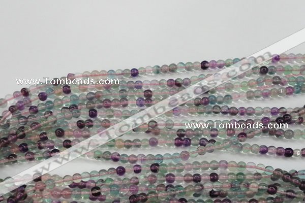 CFL901 15.5 inches 4mm round rainbow fluorite gemstone beads