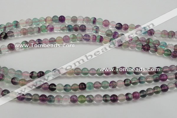 CFL902 15.5 inches 6mm round rainbow fluorite gemstone beads