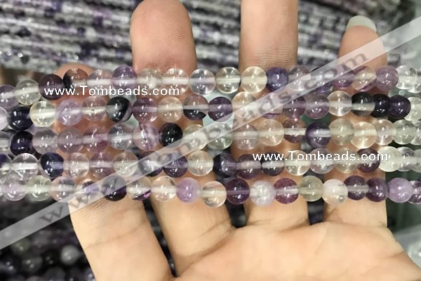 CFL911 15.5 inches 6mm round purple fluorite beads wholesale