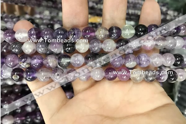 CFL912 15.5 inches 8mm round purple fluorite beads wholesale