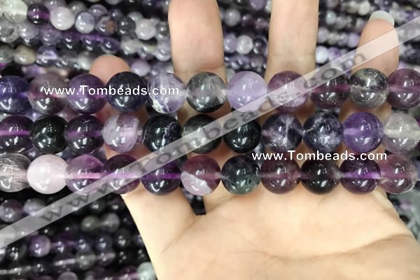 CFL914 15.5 inches 12mm round purple fluorite beads wholesale