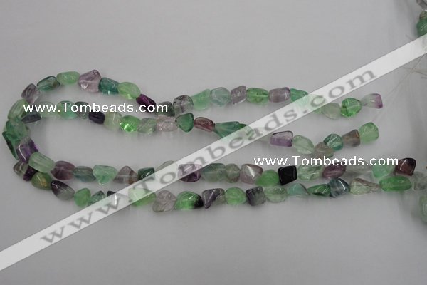 CFL951 15.5 inches 9*12mm nuggets natural fluorite beads wholesale